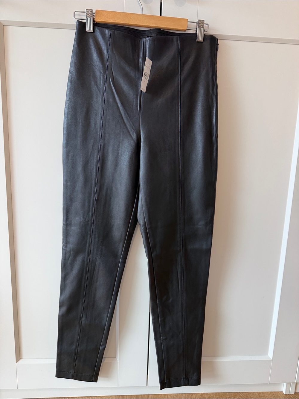 Ann Taylor Black Faux Leather Skinny Pants
